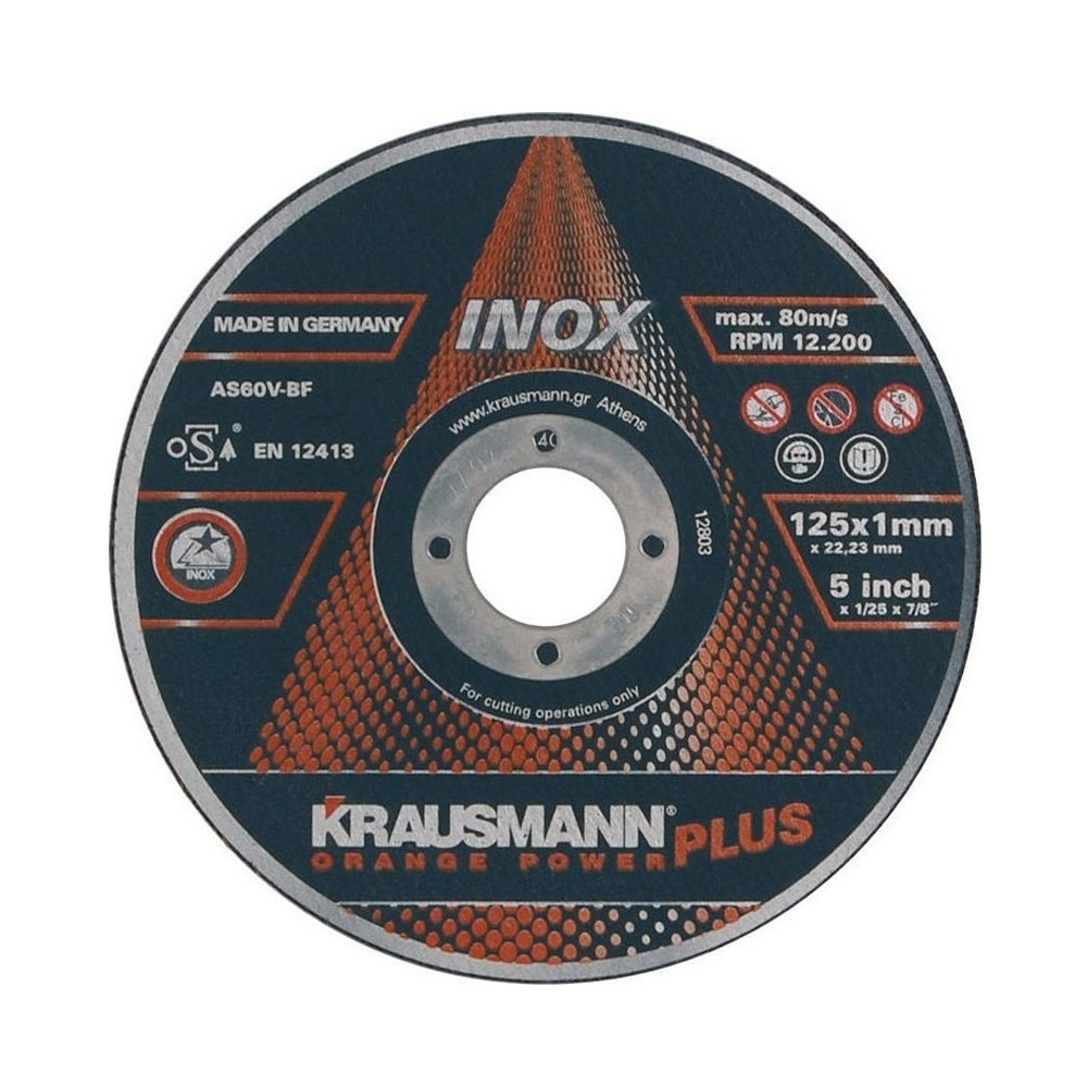 Krausmann Δίσκοι Κοπής Inox Plus 125 mm 10 τμχ - 27281