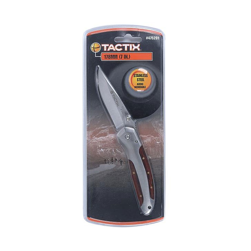 Tactix Σουγιάς Γενικής Χρήσεως Inox Ασήμι Με Μεταλική-Ξύλινη Λαβή 178mm - 475201